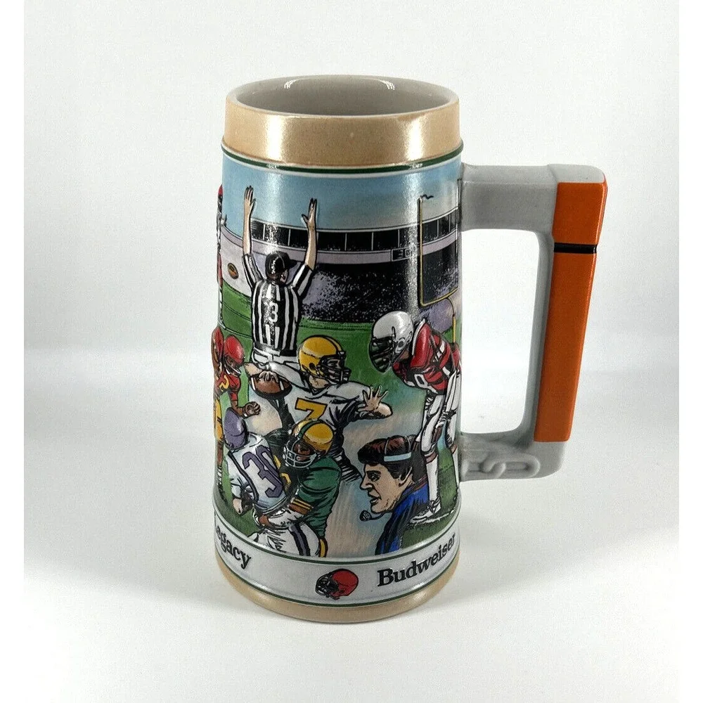 Vintage Budweiser Beer Mug Stein 1990 Football Sports Series Gridiron Legacy